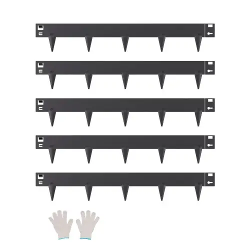 VEVOR gazonrand, set van 5, 990x156x1,5 mm, roestbestendige metalen rand voor bloembedden, flexibele border, gazonrand, eenvoudig te installeren, afscheiding voor bloembedden, tuinpaden, zwart