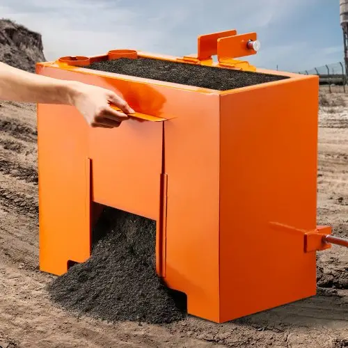 VEVOR ballastbak, 3-punts tractorballast categorie 1 met een laadvermogen van 363 kg, met standaard 2-inch trekhaak, stalen constructie, 0,09 m³ volume, laderbevestiging met schuifdeur, oranje