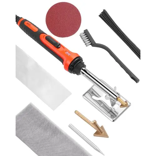 VEVOR Plastic Welder Kit, 60W/100W Dual-Power Plastic Soldeerbout met 3 laspunten en 20 lasstaven, Professioneel plastic reparatie lasapparaat voor autobumpers, kajaks, speelgoed, elektronica