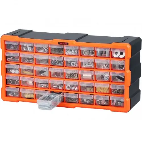 VEVOR Organizer voor kleine onderdelen met 40 lades, PP-assortimentsdoos voor wandmontage, draagvermogen van 8 kg, dubbel vergrendelbare sorteerdoos, opbergdoos voor ijzerwaren, schroeven en kleine onderdelen