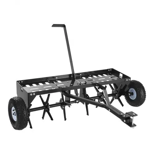 VEVOR gazonbeluchter voor zitmaaiers, 103 cm, beluchter/verticuteermachine, 54 kg, voor landbouw- en tuintractoren, universele trekhaak, beluchtingsdiepte tot 7,6 cm, verstelbare werkhoogte.