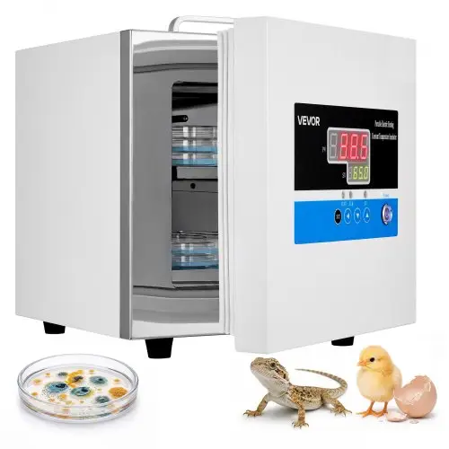VEVOR Laboratoriumincubator 6 L Microbiologische Incubator 240 W Incubator voor celkweek en voorraadopslag, onderzoek, kamertemperatuur +5 °C tot 65 °C, PID-temperatuurregeling, digitaal bedieningspaneel