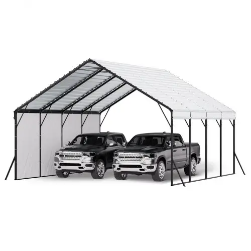 VEVOR Tentgarage, 5,8 x 6 x 3,77 m, Carport met stevig frame en dak, Autogarageoverkapping met afneembare zijwanden, Multifunctionele overkapping voor pick-up truck, boot, vrachtwagen en tractor