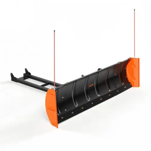 VEVOR sneeuwploeg 1092 & 1524 mm breed, sneeuwploeg voor ATV's met zijvleugels, geschikt voor de meeste ATV's en UTV's, blad van koolstofstaal, in hoogte en links/rechts verstelbaar, 3 montagemogelijkheden, zwart