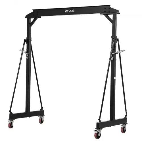 VEVOR mobiele portaalkraan met een hefvermogen van 1995,81 kg, in hoogte verstelbare stalen laadkraan van 251-371 cm, robuuste werkplaatskraan inclusief 360° zwenkwielen met remmen, laadkraan voor magazijn, werkplaats en bouwplaats.