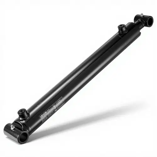 VEVOR dubbelwerkende hydraulische cilinder met 50,8 mm boring, 406 mm slag, tot 3500 psi, zwaar uitgevoerde gelaste cilinder met kruisbuis, 25,4 mm penopening en SAE-6 aansluiting voor landbouwmachines, zwart