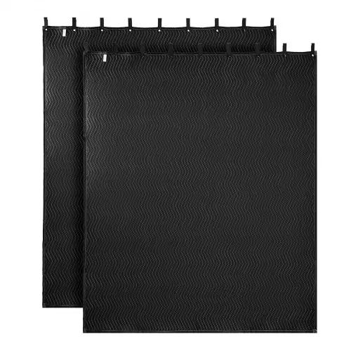 VEVOR 2-Pack geluidsdeken, geluidsisolerende dekens, 2438x2032 mm, extra grote akoestische deken met ringen, studio-deken met katoenen vulling, voor ramen, deuren, lichtwering, muziekopnames