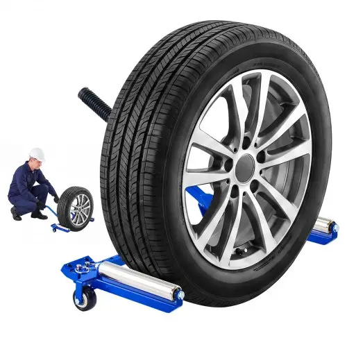 VEVOR opvouwbare bandenaanhanger, in breedte verstelbaar tot een laadvermogen van 109 kg, voor SUV's, campers en kleine vrachtwagens, voor banden van 15-40 inch, met 360° draaibare wielen, uitschuifbare handgreep en versterkt stalen frame.
