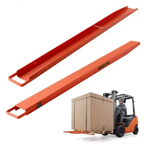 VEVOR 1 paar vorkverlengstukken 1820x115mm, vorkverlengstukken 2086,5kg, vorkheftruckvorken voor verplaatsen en transporteren in magazijnen, bouwplaatsen, dokken en terreinen, staalconstructies, met boutvergrendelingsmechanisme, oranje
