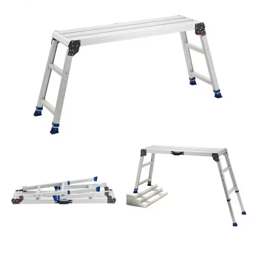 VEVOR werkplatform 1016x305mm, opvouwbaar aluminium werkplatform met een draagvermogen van 226,8 kg, in hoogte verstelbare loopbrug van 584-876 mm met veiligheidsvergrendeling, draagbare trap voor thuis en werkplaats