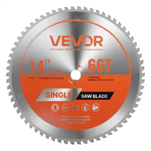 VEVOR cirkelzaagblad (355 mm φ & 66 scherpe tanden & 2,4 mm dikte) Ideaal voor het zagen van metaal, compatibel met cirkelzaag, gelegeerd stalen zaagblad met geluiddempende verwarmingskanalen