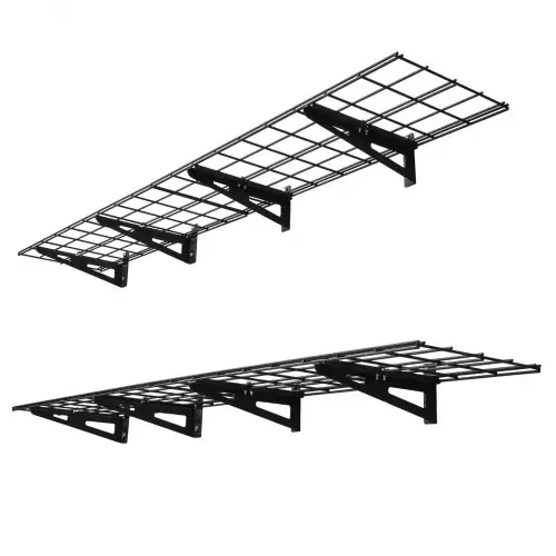 VEVOR 2-delige garageplankenset, 1830x315x122 mm, gereedschapsopslag, 136 kg per laag, wandmontage gereedschapshouder, 1830x315 mm plankoppervlak, opbergplanken, metalen plank, gereedschapsorganizer, wandplanken