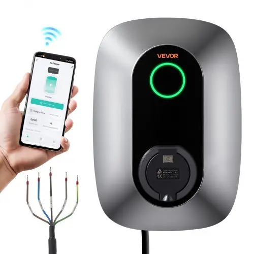 VEVOR Wallbox EV-laadstation 11 kW driefase 400 V type 2 16 A IP54, EV-lader voor alle elektrische voertuigen en plug-in hybriden, slimme autolader met app-bediening en led-display