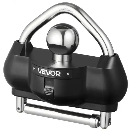 VEVOR aanhangwagenslot, geschikt voor 1-7/8 inch, 2 inch, 2-5/16 inch koppelingen, antidiefstal kogelslot met 3 sleutels, in hoogte verstelbaar ontwerp voor campers, boten, aanhangers, zwart