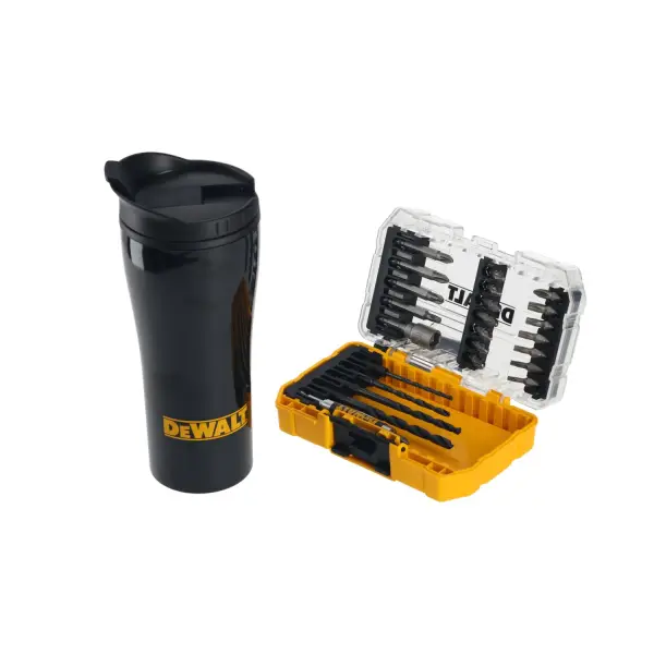 DeWALT 25-delig EXTREME™ Schroefbit- en borenset + koffiemok in TOUGH CASE - DT70707