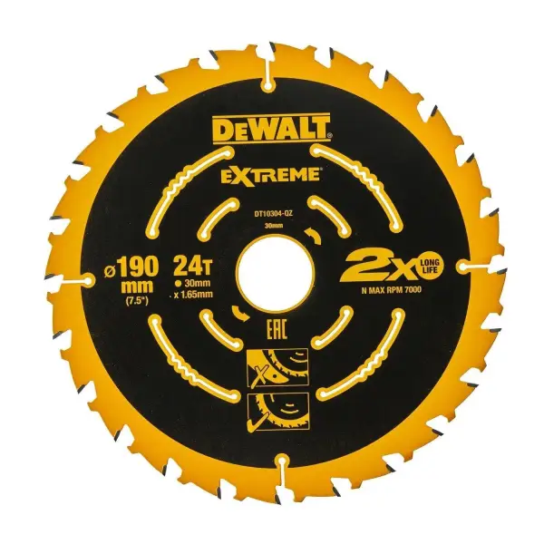 DeWALT 190 x 30 mm 24-tands Cirkelzaagblad Multimaterial | Extreme - DT10304