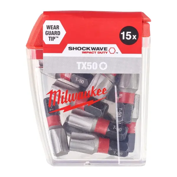 Milwaukee SHOCKWAVE™ TX50 x 25 mm Schroefbit (15 stuks) - 4932430892