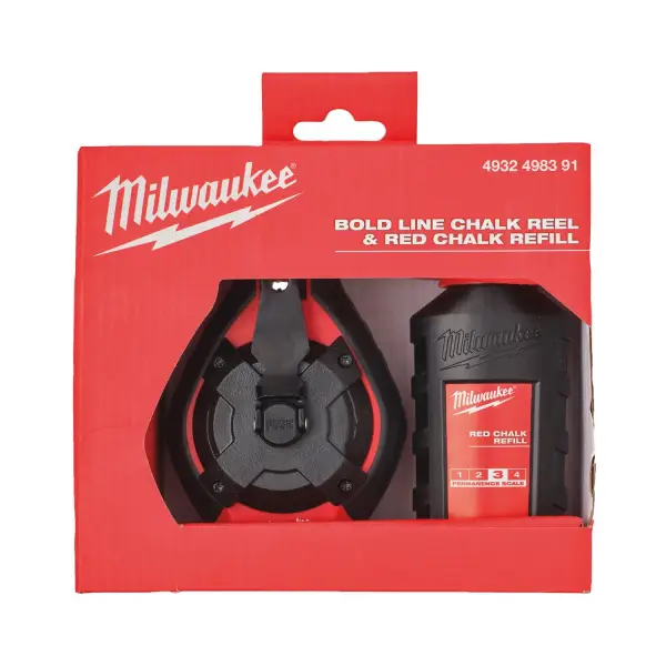 Milwaukee 30m Slaglijnmolen dikke lijn + rood krijt - 4932498391