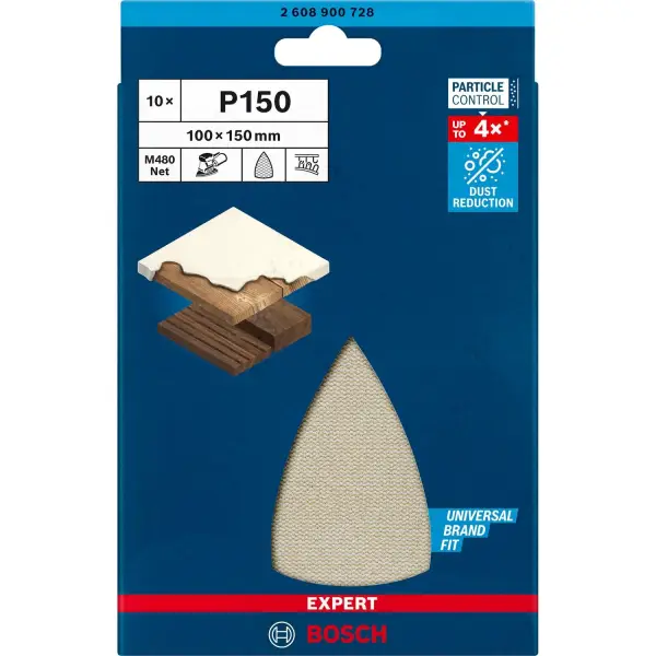 Bosch K150 100x150mm M480 schuurnet universeel (10 stuks) - Professional EXPERT - 2608900728