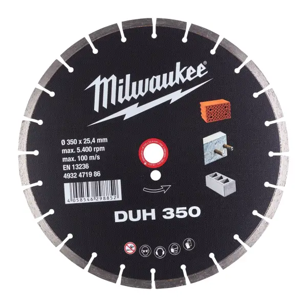 Milwaukee DUH 350 x 25,4 x 2,8 mm Diamantschijf - 4932471986