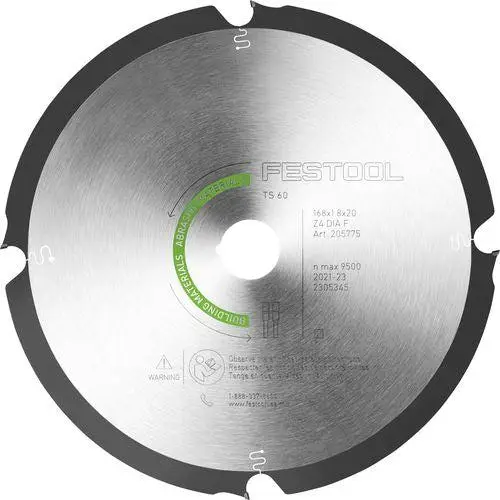 Festool Ø 168mm Asgat 30mm 4T Cirkelzaagblad voor Cementplaten | Abrasive Materials - 205769