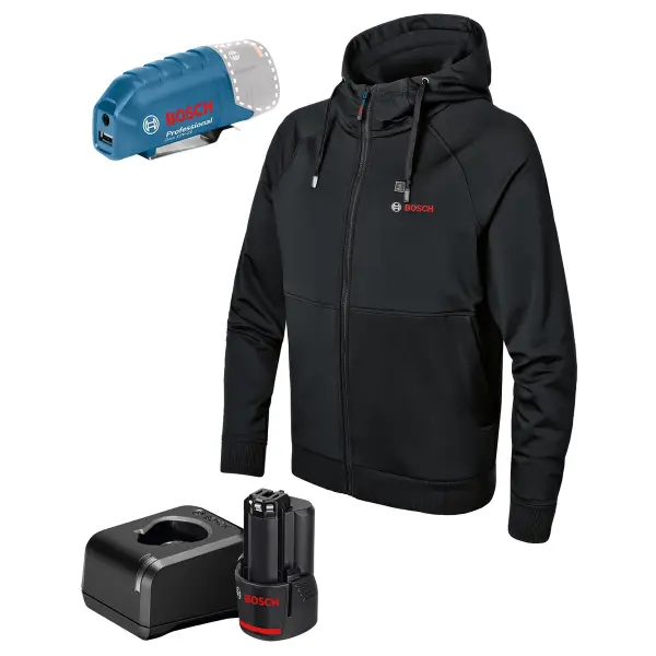 Bosch Professional PRO GHH 12+18V XA M Verwarmde hoody zwart 1x 2.0Ah - 06188000GC
