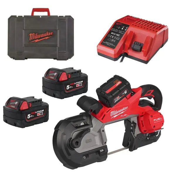 Milwaukee M18 FUEL™ FBS127-502C Accu bandzaag Gen2 18V 5.0Ah in koffer - 4933498310