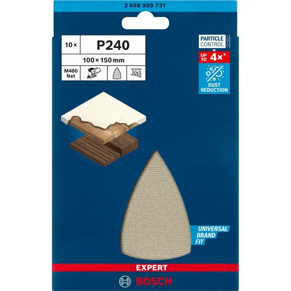 Bosch K240 100x150mm M480 schuurnet universeel (10 stuks) - Professional EXPERT - 2608900731