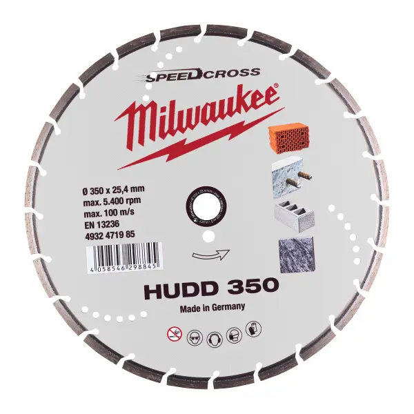 Milwaukee HUDD 350 x 25,4 x 2,6 mm Diamantschijf - Speedcross - 4932471985