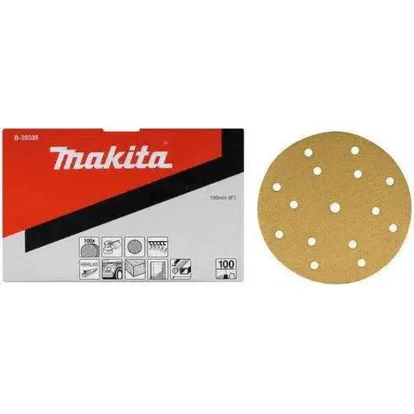 Makita K40 150mm Schuurschijf Yellow Velcro - B-39300