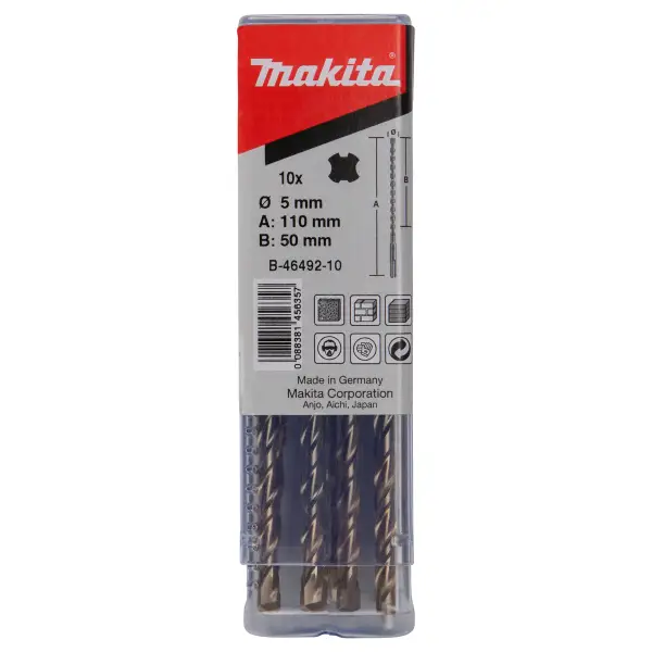 Makita 5x110mm SDS-PLUS Betonboor - P2S: - B-46492-10