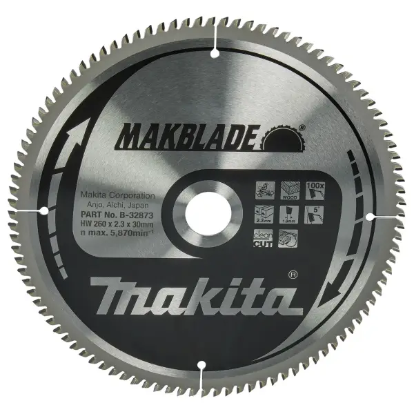 Makita Ø 305mm Asgat 30mm 100T Afkortzaagblad voor Hout | Makblade - B-32889