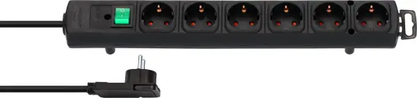 Comfort-Line Plus Stekkerdoos, 6-voudig met platte stekker 2m1