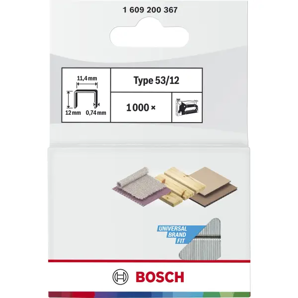 Bosch 12 mm 11,4 x 0,74 mm type 53 Nieten | 1000 stuks - Professional - 1609200367