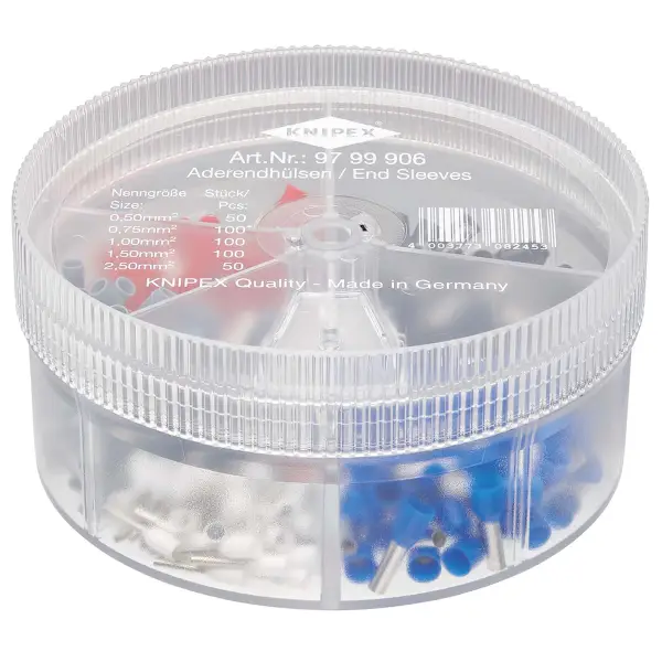 Knipex 5-delig Assortimentsboxen met afgestripte adereindhulzen - 97 99 906