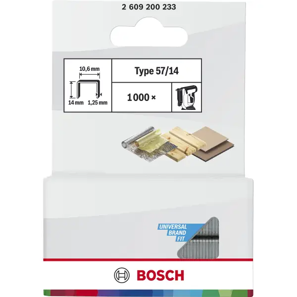 Bosch 14 mm 10,6 x 1,25 mm type 57 Nieten | 1000 stuks - Professional - 2609200233
