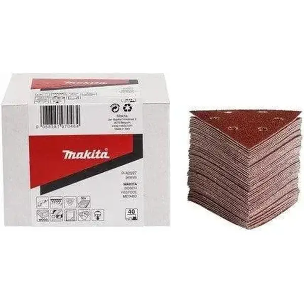Makita A240 94mm Delta schuurvel 3-K Red velcro (50 stuks) - P-42662