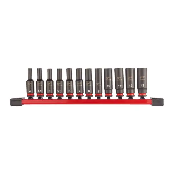 Milwaukee 12-delig 1/4" ShockWave™ Krachtdoppenset Vierkant | lang - 4932480453
