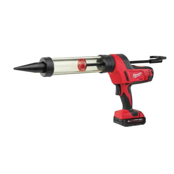 Milwaukee M18 C18 PCG/400T-201B Accu lijm- en kitspuit met 400 ml transparante patroonhouder 18V 2.0Ah in tas - 4933441812
