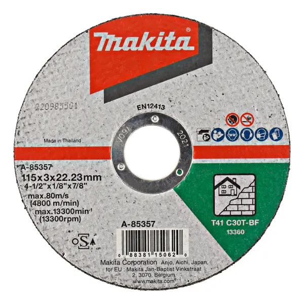 Makita 115 x 22,23 x 3,0 mm Doorslijpschijf Steen - A-85357