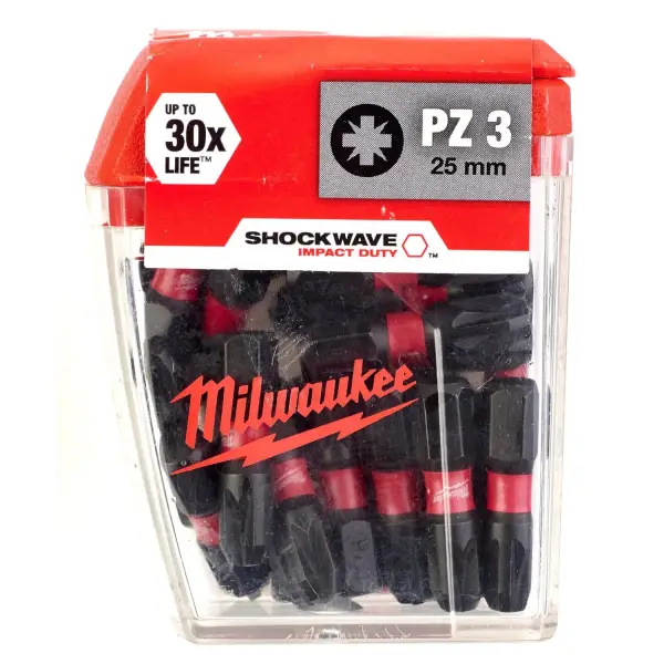 Milwaukee SHOCKWAVE™ PZ3 x 25 mm Schroefbit (25 stuks) - 4932430869