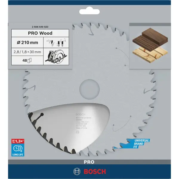 Bosch Ø 210 x 2,8 x 30mm 48T Cirkelzaagblad PRO Wood - Professional - 2608640623