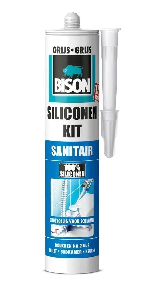 Bison siliconenkit - sanitair grijs - 310ml