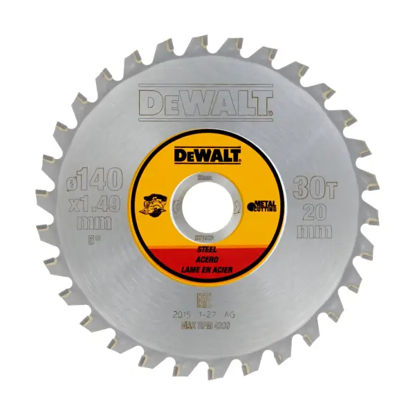 DeWALT Ø 140mm Asgat 20mm 30T Cirkelzaagblad voor Staal - DT1923-QZ