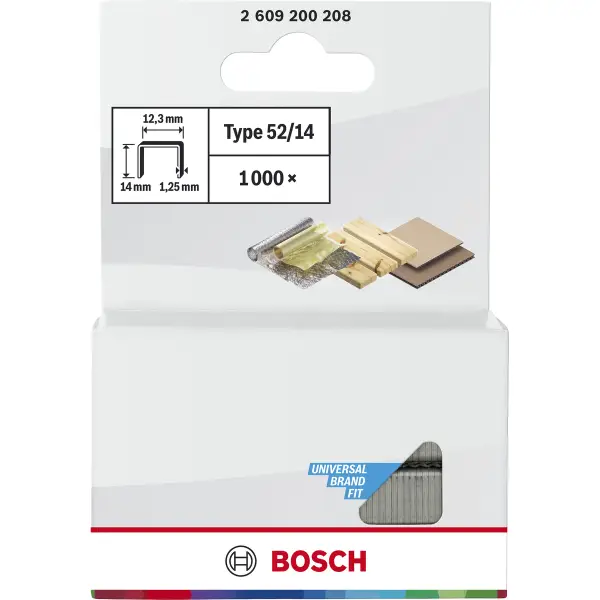 Bosch 14 mm 12,3 x 1,3 mm type 52 Nieten | 1000 stuks - Professional - 2609200208