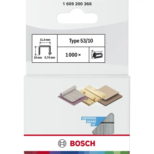 Bosch 10 mm 11,4 x 0,74 mm type 53 Nieten | 1000 stuks - Professional - 1609200366