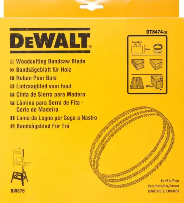 DeWALT 2215 x 20 x 0.6mm 4TPI Lintzaagblad - DT8474