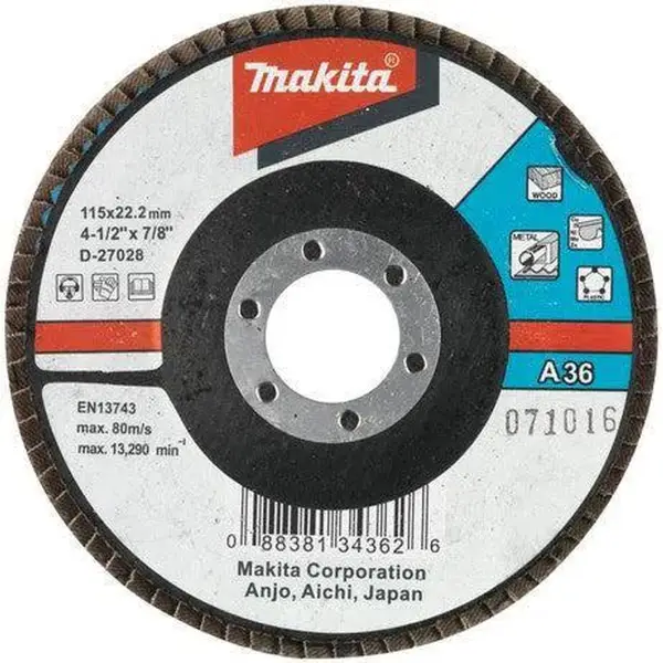 Makita K120 115mm Lamellenschijf Aluminium - D-27062