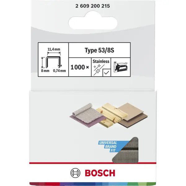 Bosch 8 mm 11,4 x 0,74 mm type 53 Nieten | RVS | 1000 stuks - Professional - 2609200215