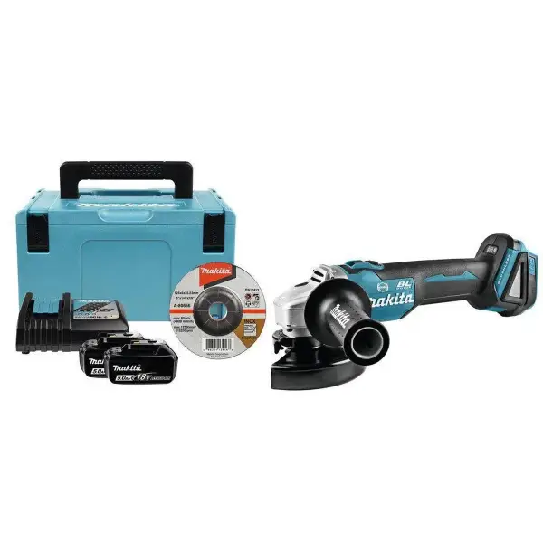 Makita DGA506RTJ Accu Haakse Slijper 125mm 18V 5.0Ah in Mbox